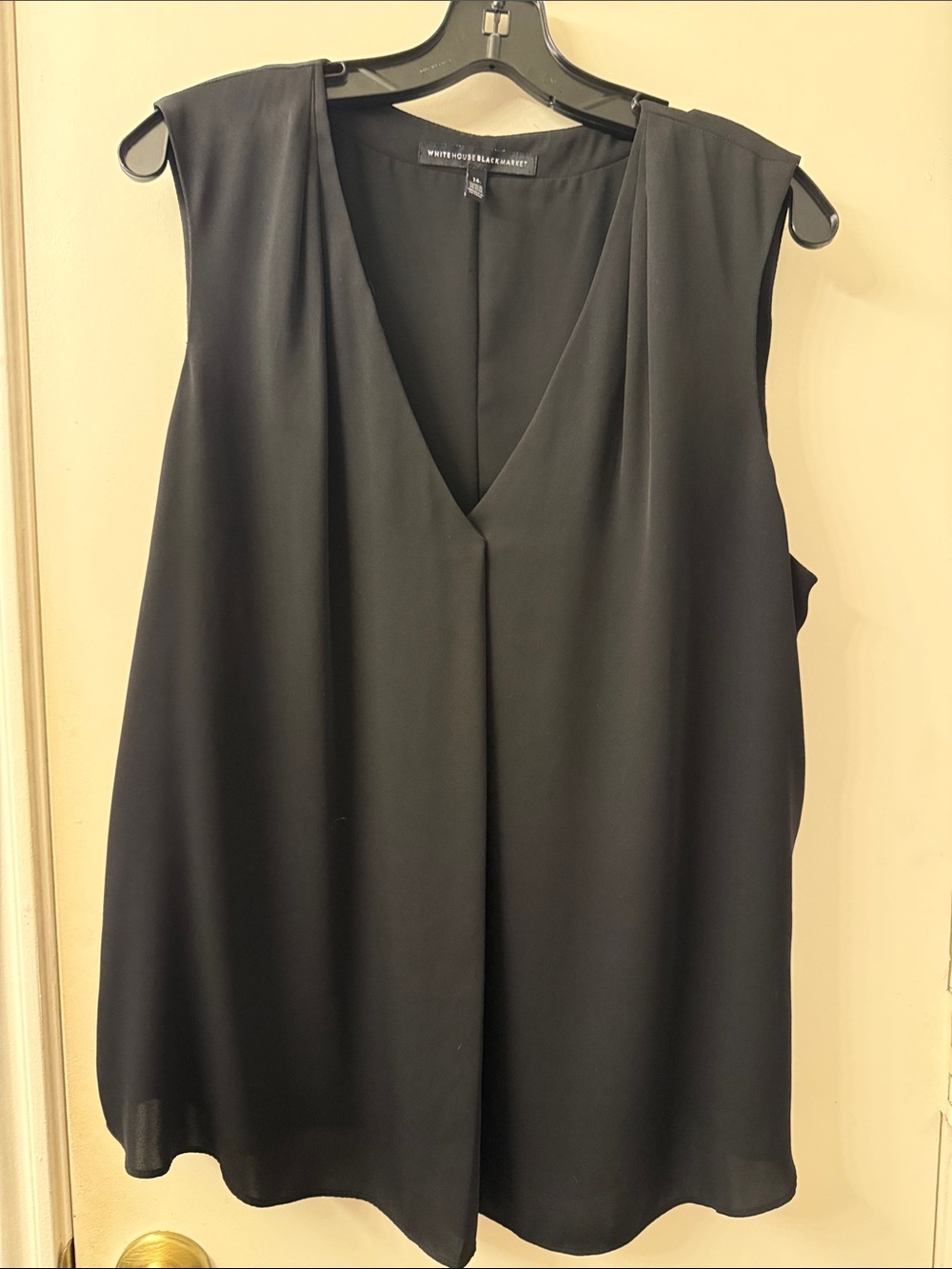 White House Black Market Black V-Neck Sleeveless Camisole